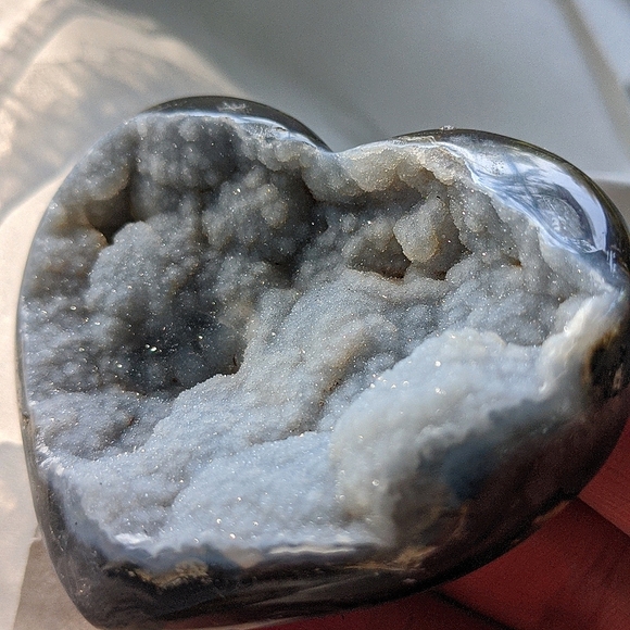 Blue Sugar Momma heart - amethyst RARE blue lace agate heart galaxy
